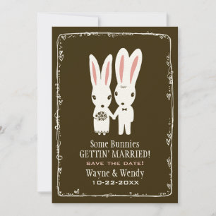 Sonnige Kaninchen Hochzeit retten Datum Ankündigun Save The Date