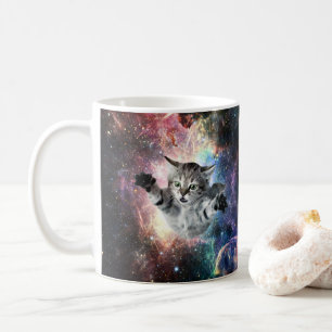 Sonnige Katze im Weltraum  Kaffeetasse