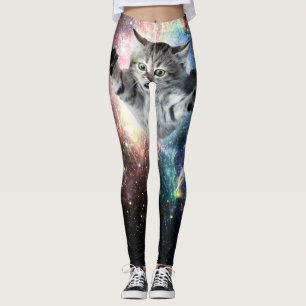 Sonnige Katze im Weltraum Leggings