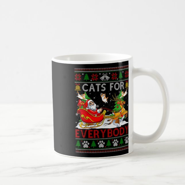 Sonnige Katzen für alle Santa Sleigh Ugly Christm Kaffeetasse (Rechts)
