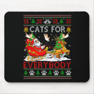 Sonnige Katzen für alle Santa Sleigh Ugly Christm Mousepad