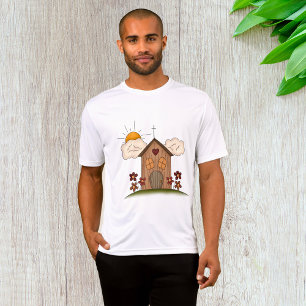 Sonnige Kirche mit Blume Rustikales Landhaus T-Shirt