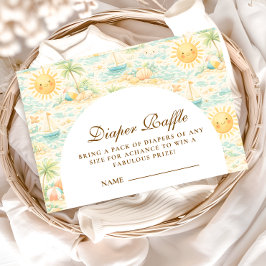 Sonnige Küstenstrand-Windel-Verlosung Begleitkarte