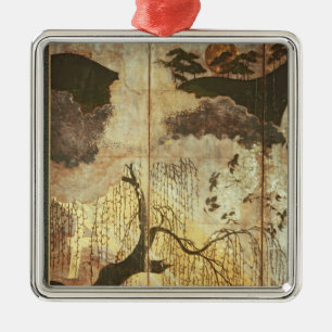 Sonnige Landschaft Silbernes Ornament