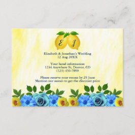 Sonnige Lemon Floral Hochzeitsunterkunft Begleitkarte
