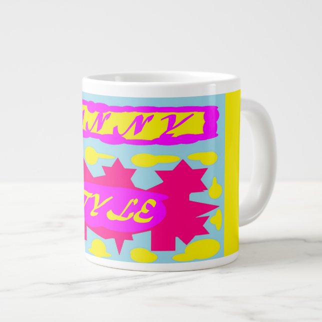 Sonnige, leuchtende Farben Jumbo-Tasse (Vorderseite Rechts)