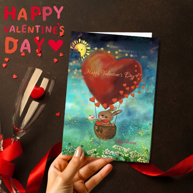Sonnige Liebe-Karte Feiertagskarte (Bunny sending Love Birthday Valentines Day Card)