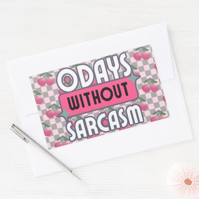 Sonnige Mama 0 Tage ohne Sarcasm Rechteckiger Aufkleber (Umschlag)