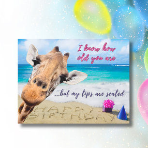 Sonnige Mama Geburtstag - Giraffe Behalte Ruhe Postkarte