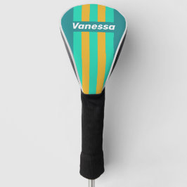 Sonnige Meere Pin Streifen mit Namen Golf Headcover