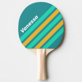 Sonnige Meere Winklige Streifen mit Namen Tischtennis Schläger