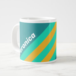 Sonnige Meeresstreifen mit Namen Jumbo-Tasse
