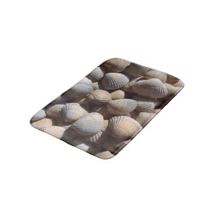 Sonnige Muscheln, Badematte, Sommerstrand, Natur Badematte