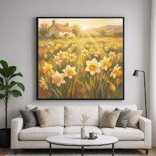 Sonnige Narzissen - Pastell-Malstil-Kunst Poster