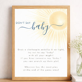 Sonnige neutrale Babyparty - Sag nicht Baby Party Poster