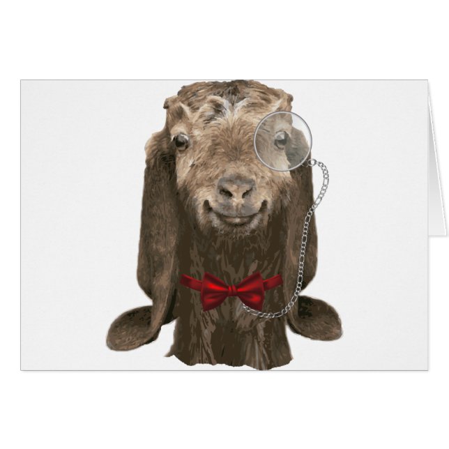 Sonnige nubische Ziege mit Monocle (Vorderseite (Horizontal))