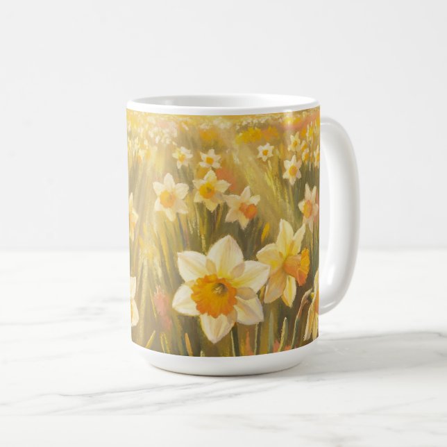 Sonnige Osterglocken Kaffeetasse (VorderseiteRechts)