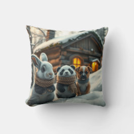 Sonnige, Panda & Puppenstück im Schnee Kissen und