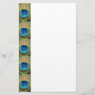 Sonnige Pfau-Feder Briefpapier