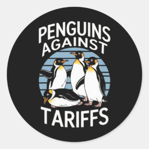 Sonnige Pinguine gegen den Tag der Zollbefreiung Runder Aufkleber
