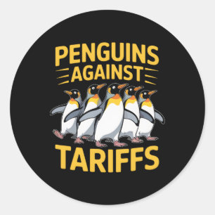 Sonnige Pinguine gegen den Tag der Zollbefreiung Runder Aufkleber