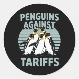 Sonnige Pinguine gegen den Tag der Zollbefreiung Runder Aufkleber