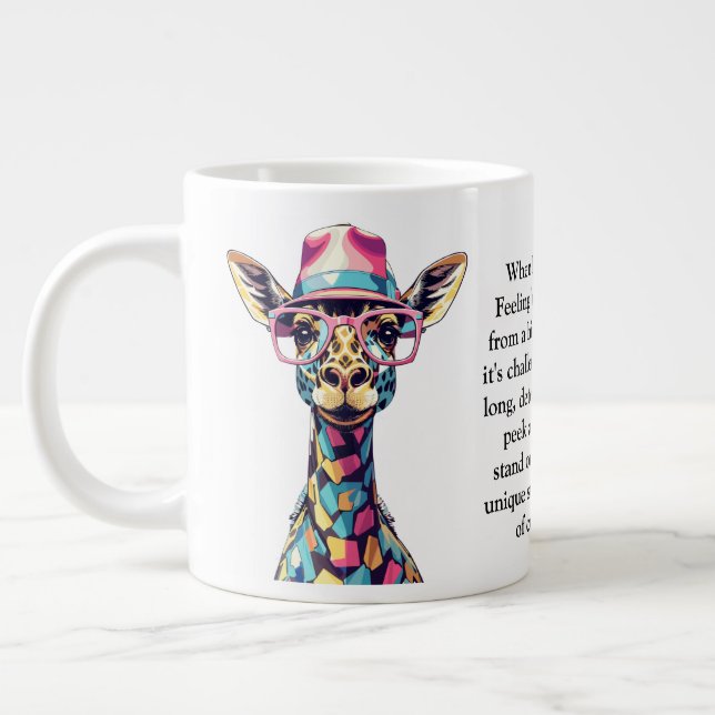 Sonnige Ratschläge von einer Giraffe Jumbo-Tasse (Links)