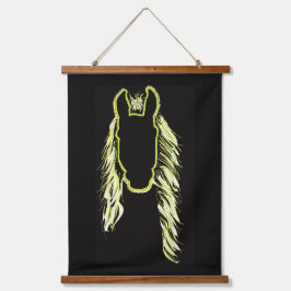 Sonnige Reflektionen eines Pferdes Wandteppich Mit Holzrahmen