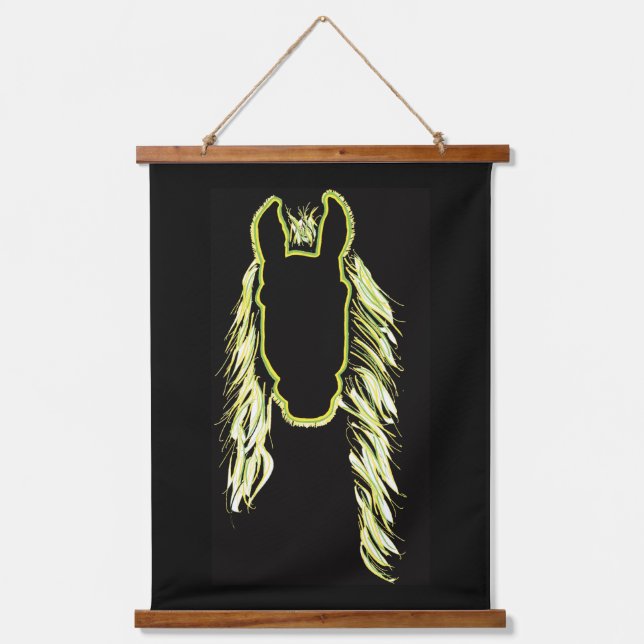 Sonnige Reflektionen eines Pferdes Wandteppich Mit Holzrahmen (Vorderseite)