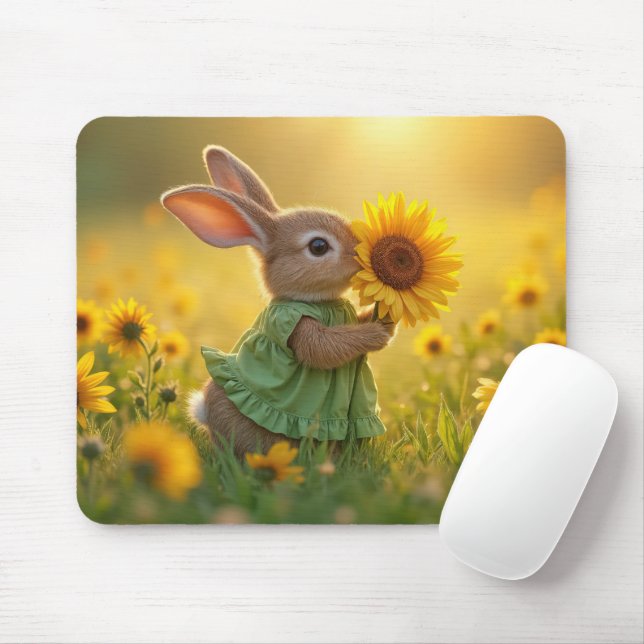Sonnige Schläge einer gelben Sonnenblume Mousepad (Mit Mouse)