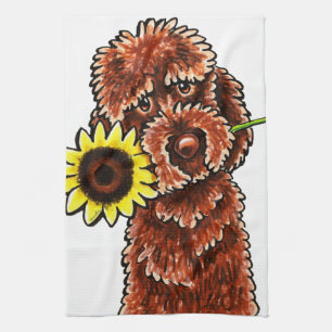 Sonnige Schokolade Labradoodle Weg-Leine Art™ Handtuch
