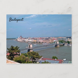 Sonnige, schöne Panoramakarte aus Budapest Postkarte