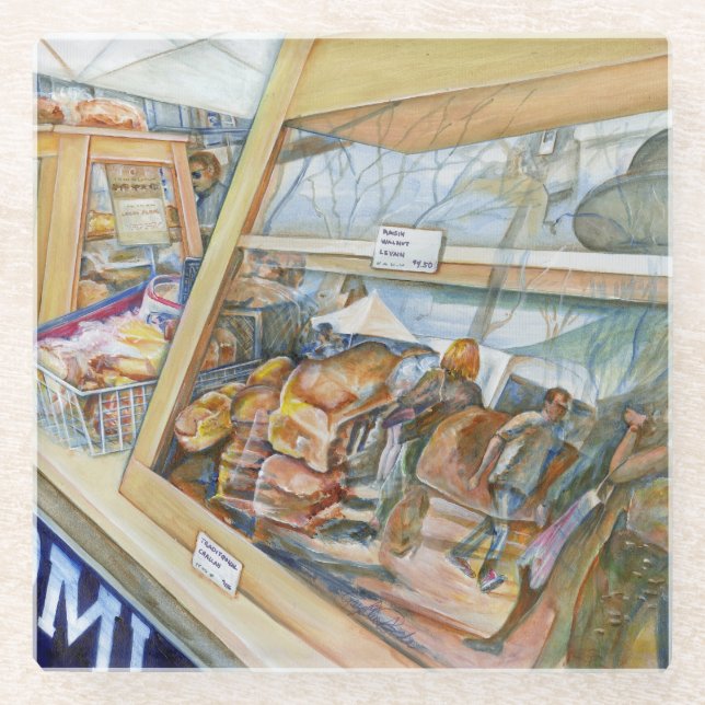 Sonnige Seite der Wahnsinn Glasuntersetzer (Vorderseite)