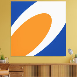 Sonnige Seite hoch. Bright Blue Orange White Curve Leinwanddruck