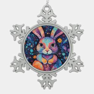 Sonnige Sitzgelegenheit Blume Herz Schneeflocken Zinn-Ornament