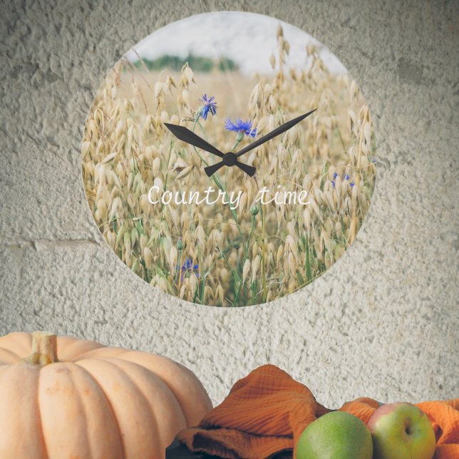 Sonnige Sommerfelder Große Wanduhr (Von Creator hochgeladen)