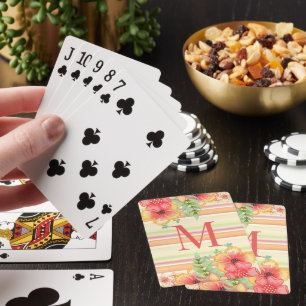 Sonnige sommerliche hawaiianische Blumen auf gestr Spielkarten