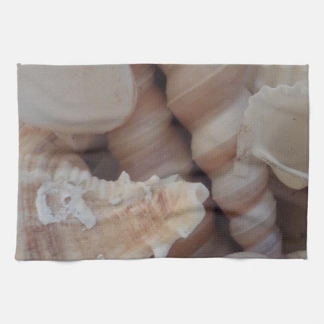 Sonnige SommerSeashells, SeeMuschel-Strand-Liebe Handtuch (Horizontal)