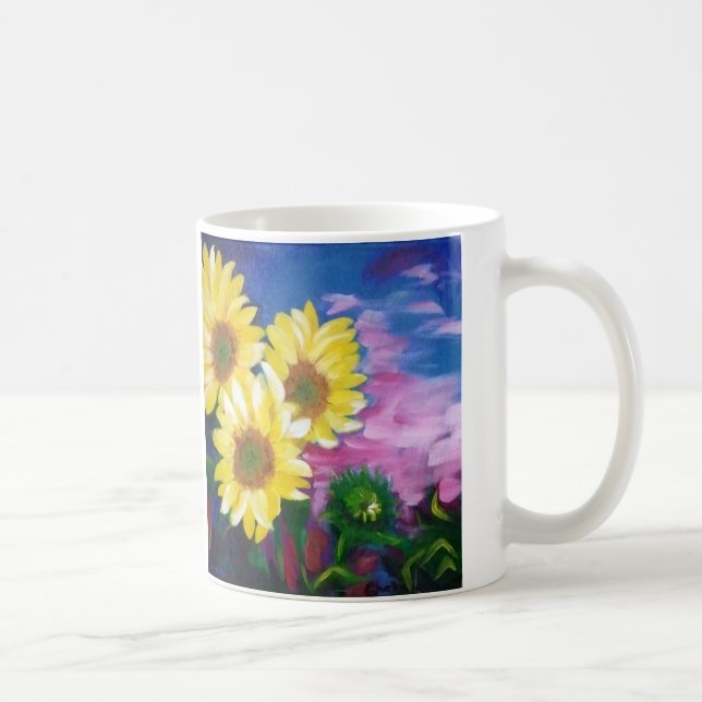Sonnige Sonnenblume-Tasse Kaffeetasse (Rechts)