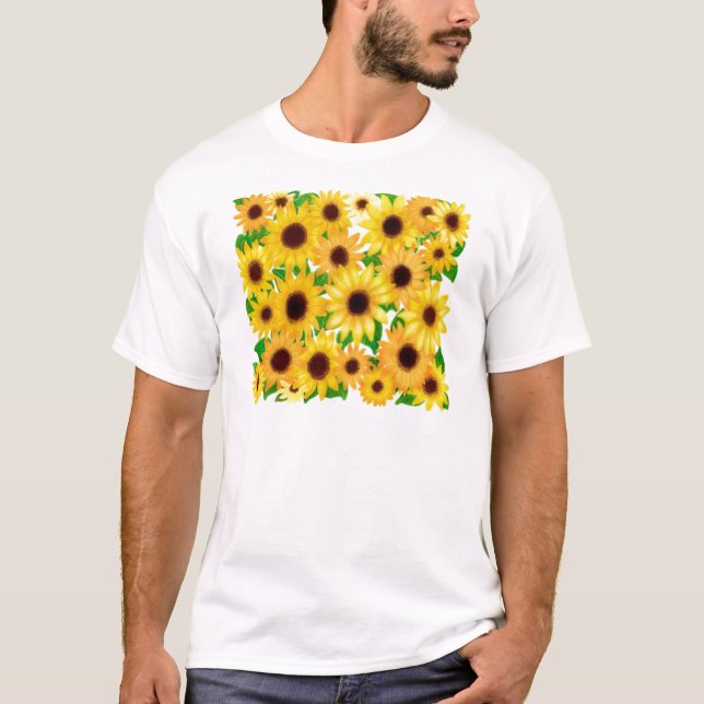 Sonnige Sonnenblumen T-Shirt (Vorderseite)