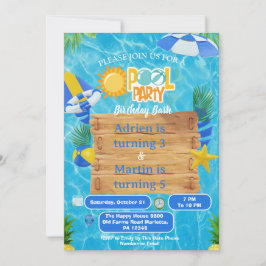 Sonnige Splash Joint Poolparty für Kinder  Einladung