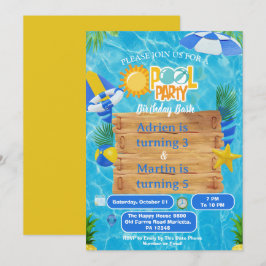 Sonnige Splash Joint Poolparty für Kinder Einladung