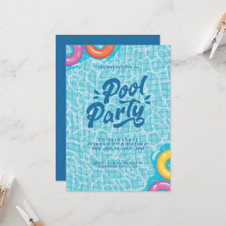 Sonnige Splash-Poolparty-Geburtstags-Einladung