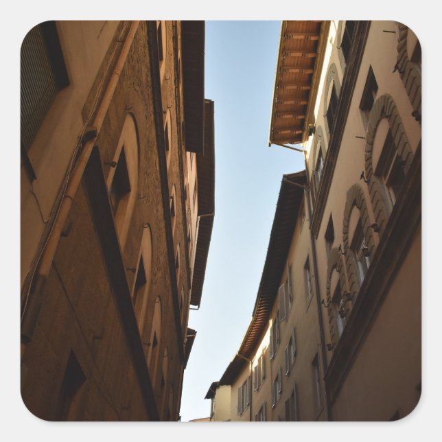 Sonnige Straße Quadratischer Aufkleber (Vorderseite)