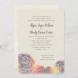 Sonnige Sukkulente Eltern Namen Hochzeiten Einladu Einladung