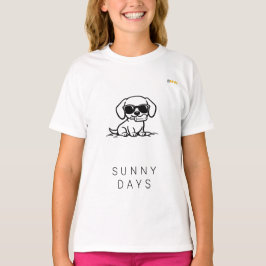 Sonnige Tage Dachshund-Welpen-Sonnenbrille Linienk T-Shirt