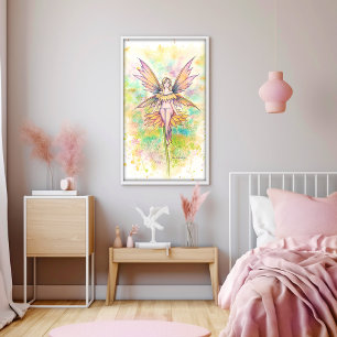Sonnige Tage Feen-Wasserfarbenmalerei  Poster