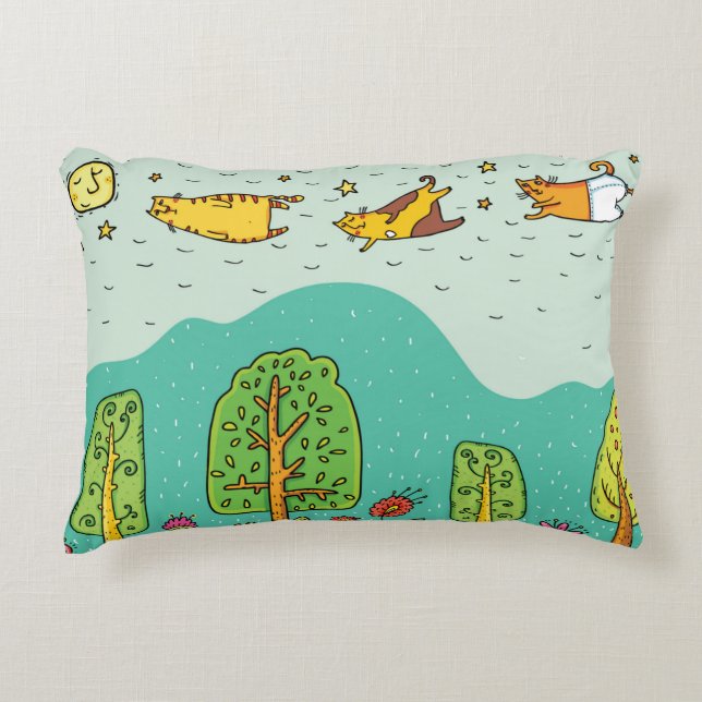 Sonnige Tage Flug Katzen Haustiere Niedliches Baby Dekokissen (Vorderseite)