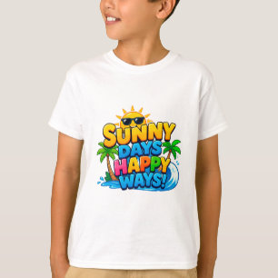 ☀️ Sonnige Tage Glückliche Wege Sommer Kinder 🌴 T-Shirt