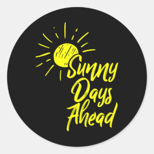 Sonnige Tage vor der gelben Sonne Zeichnend und So Runder Aufkleber